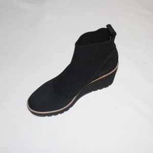 EILEEN FISHER QUILL STRETCH BLACK WEDGE BOOTIE US 9M